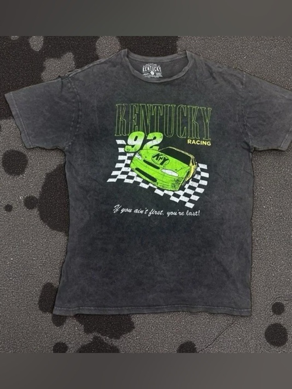 🌹Racing Graphic Tee - Black with Neon Green Print